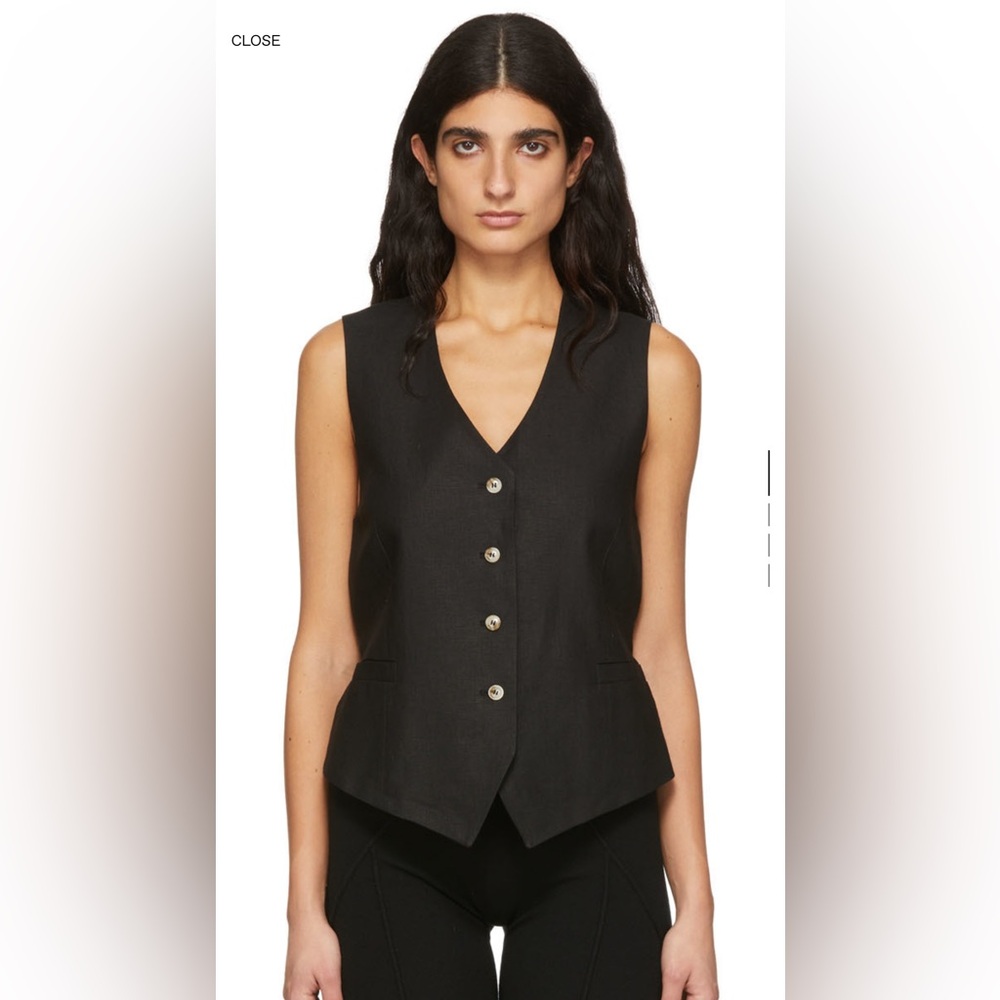 LOULOU STUDIO Black Lamu Button-Up Vest